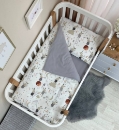 Set lenjerie de schimb pentru patut bebe 3 piese Mix iepurasi gri (2)